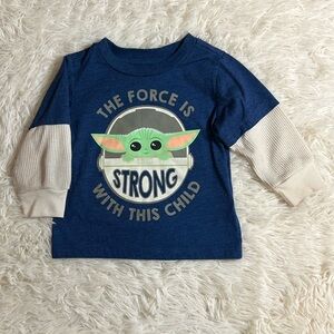 Star Wars Size 12 Months Boys Long Sleeve Cotton Blend Top